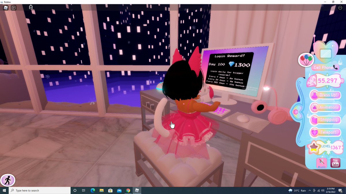 candy_silver's tweet photo. Yay! I have reach day 100! Daily login!

#royalehigh #roblox https://t.co/o781r3MSoH