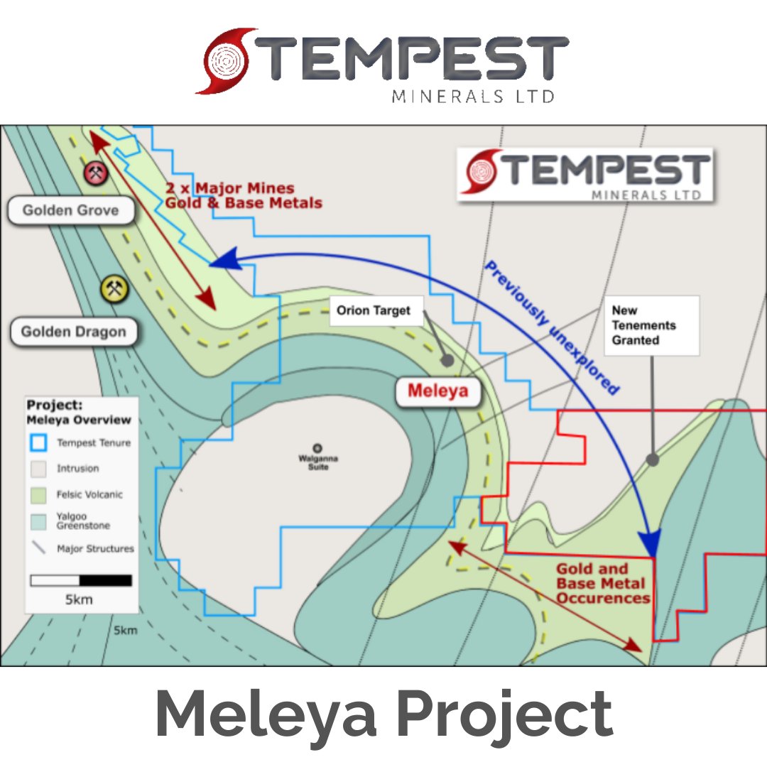 tempestminerals's tweet photo. The Meleya Project has doubled in size❗️ The additional 204km2 granted tenure is highly prospective for gold, base metals and contains known iron ore mineralisation.👏

Want to learn more? Read below👇
https://t.co/0kSV4l9gCn

#TEM #miningaustralia #meleyaproject #Gold https://t.co/peWJ9jC8XN