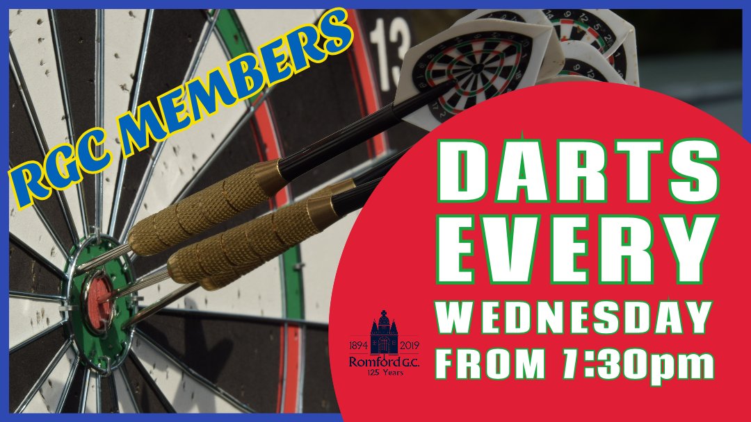 Romfordgolfclub's tweet photo. Members, tonight is darts night. Come along for 7:30pm when we draw the names for the teams, it’s a relaxed fun evening #rgcdarts #rgcsocial #rgc #125yearsandstillmakinghistory https://t.co/hgwsX6SOgT
