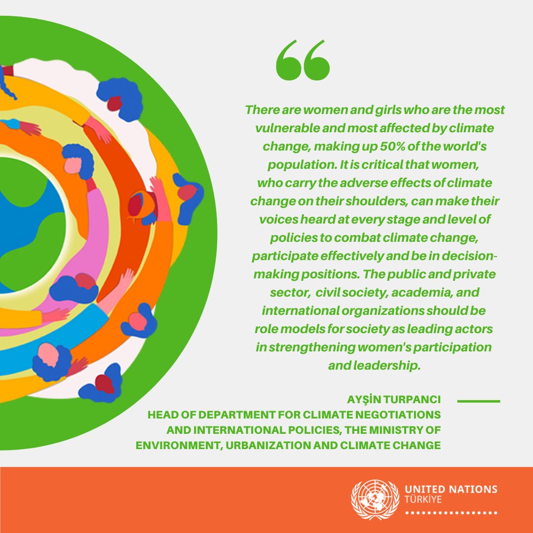 <a href="/AJRodriguezUN/">Alvaro Rodriguez</a> <a href="/AsyaVarbanova/">Asya Varbanova</a> @unwomenturkey <a href="/undpturkiye/">UNDP Türkiye 🇹🇷</a> <a href="/seheralcc/">Seher Ariner</a> 🗨️<a href="/csbgovtr/">T.C. Çevre, Şehircilik ve İklim Dğş. Bakanlığı</a> Daire Başkanı Ayşin Turpancı “İklim değişikliğinin olumsuz etkilerini omuzlarında taşıyan kadınların #iklimdeğişikliği ile mücadele politikalarının her aşamasında seslerini duyurabilmelerietkin katılım sağlayabilmeleri ve karar verici olabilmeleri kritik önem taşıyor