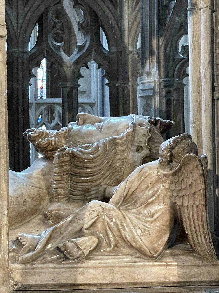 Jan_Leeming's tweet photo. #Edward11 - Father to #Edward111 Grandfather to #TheBlackPrince. Possibly overly maligned King. One of the main reasons wished to visit ⁦@GlosCathedral⁩ - I give mini talks on #TheBlackPrince ⁦@No1Cathedral⁩ - fab refurbished Achievements now on display in Treasury💖 https://t.co/QLxDO8HAr9