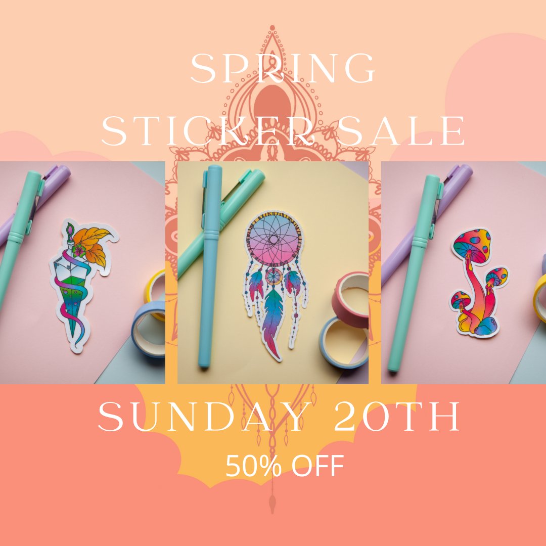 TidyGaming's tweet photo. I'm having a MASSIVE 50% OFF Spring Sticker Sale starting Sunday the 20th!! https://t.co/mD5gyWC9I2