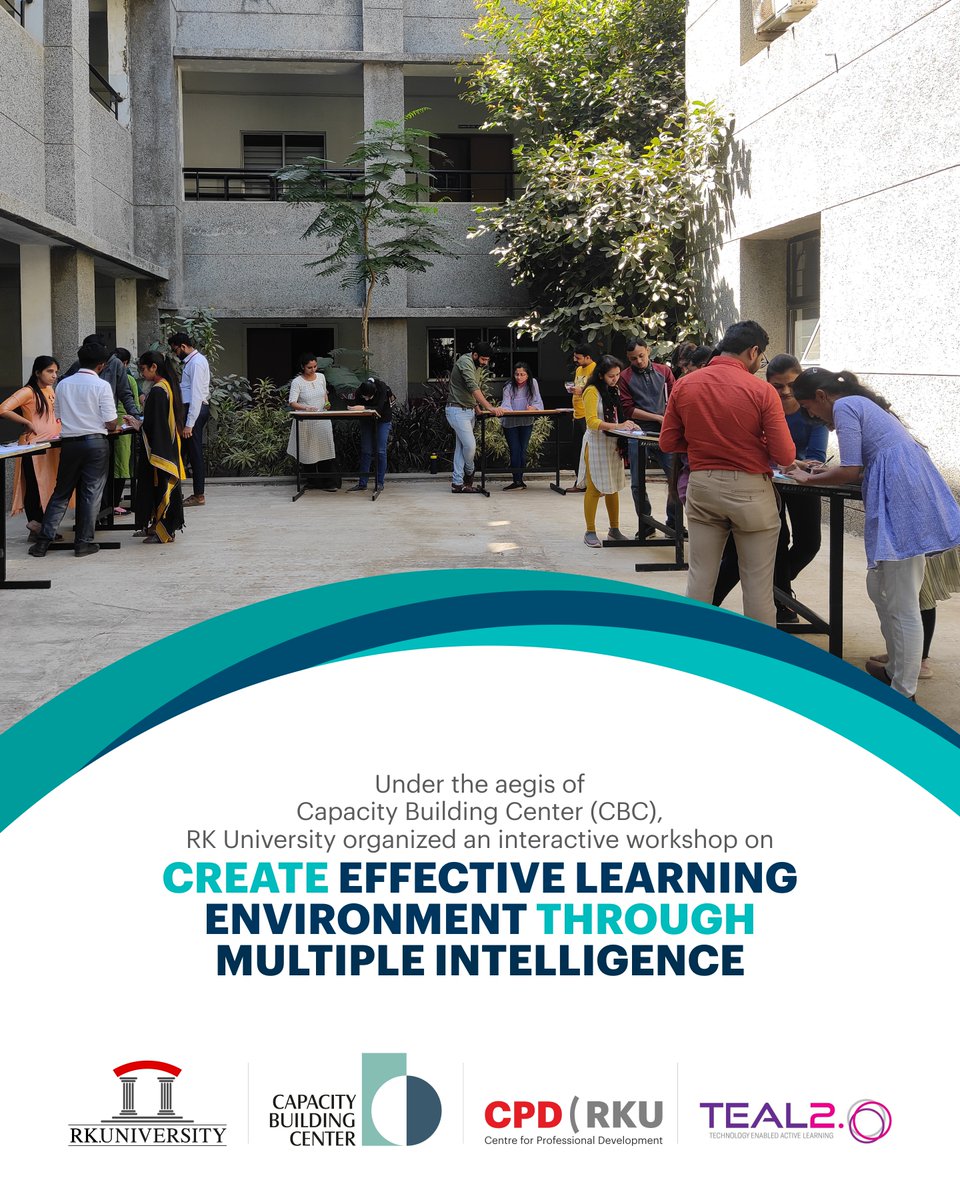 RKUniversity's tweet image. #RKUniversity organized a workshop on &apos;Create #EffectiveLearning Environment Through #MultipleIntelligence&apos;. Participants learned about multiple intelligence strategies &amp;amp; how they can utilize this theory in their lesson plan &amp;amp; day-to-day interaction with students. #India #eu #rku