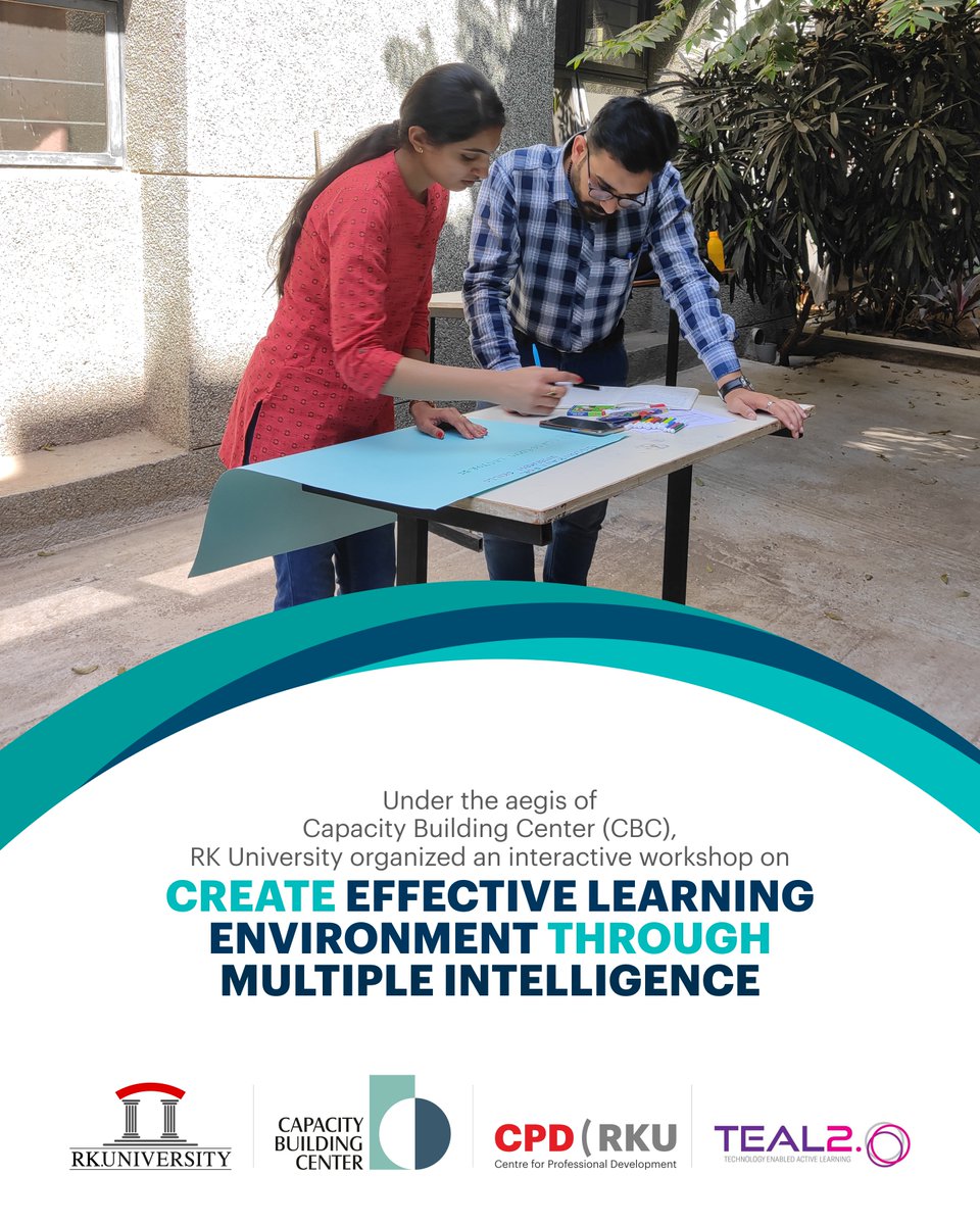 RKUniversity's tweet image. #RKUniversity organized a workshop on &apos;Create #EffectiveLearning Environment Through #MultipleIntelligence&apos;. Participants learned about multiple intelligence strategies &amp;amp; how they can utilize this theory in their lesson plan &amp;amp; day-to-day interaction with students. #India #eu #rku