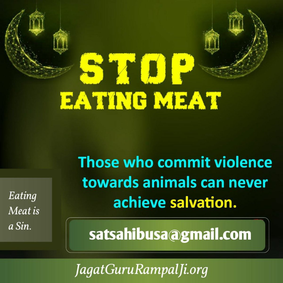 #GodMorningWednesday
Stop eating meat. It is a heinous sin.

For the kingdom of God is not meat and drink; but righteousness, and peace, and joy in the Holy Ghost.
- Romans 14:7🌺🙏  
#Bible  #AfterLife  meat eating is forbidden in Holy Bible.