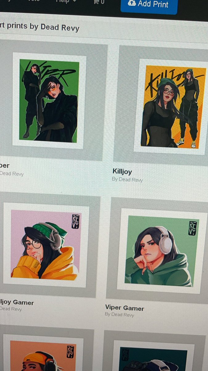 revyshithole's tweet photo. New prints in my inprnt store https://t.co/kTaVjVbxPv 🥰 #VALORANTfanart #printe #shop https://t.co/I63J8p7mAR