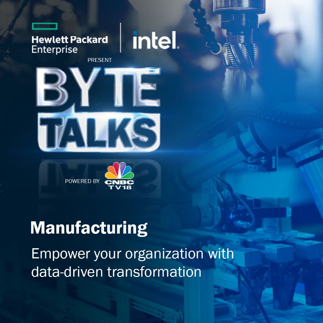 CNBCTV18News's tweet photo. Witness a panel of esteemed speakers at the 'Manufacturing' session of #ByteTalks &amp; get insights on the best practices to power data-driven transformation across your organisation.

Visit: https://t.co/5HBC4uoj9i 

@HPE @intel #ManufacturingIndustry https://t.co/cmhWii6rox