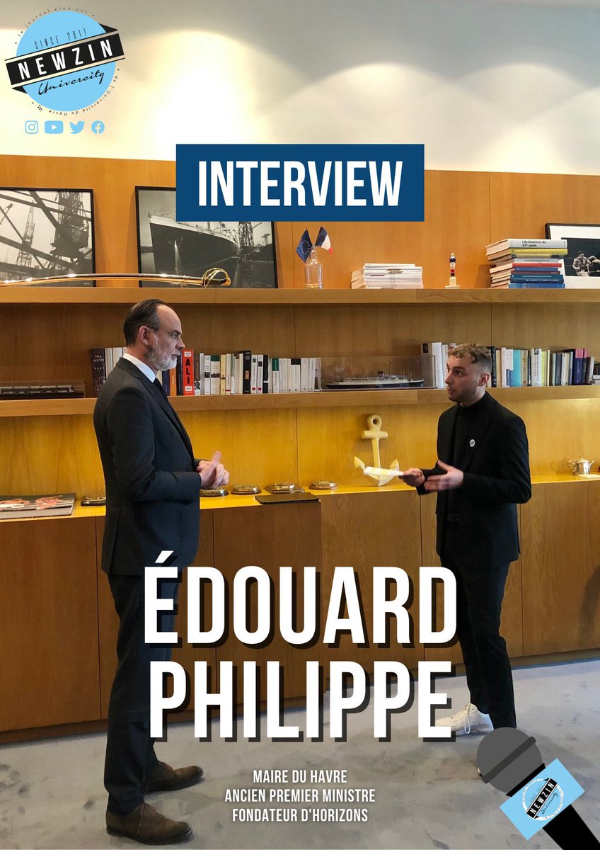 Retrouvez l’interview d’<a href="/EPhilippe_LH/">Edouard Philippe</a> au media étudiant havrais <a href="/newzin_lh/">NEWZIN</a> 

Au programme : son action au Havre en matière d’attractivité, d’aménagement, mais également la place d’<a href="/HorizonsLeParti/">Horizons</a> dans le débat public. 

#JeRejoinsHorizons 

🔵youtube.com/watch?v=-LzmPS…