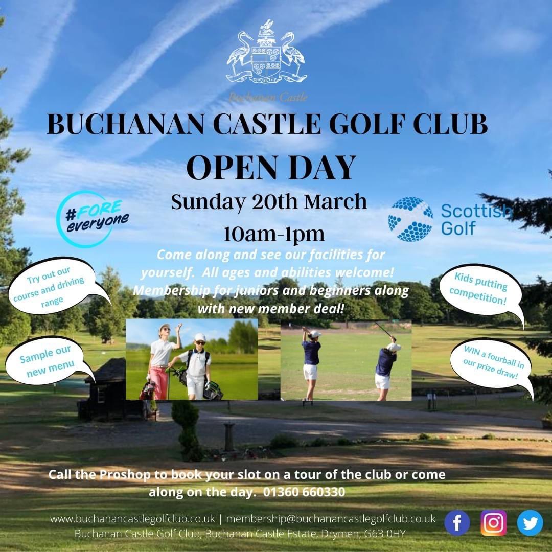 Our Open Day takes place this Sun 20 March from 10am-1pm⛳️ All welcome, any age and ability. Try golf for the first time or make a return if you've not played for a while. Our PGA Pro will be on hand, play a few holes or hit balls at the driving range.
#foreeveryone #getintogolf