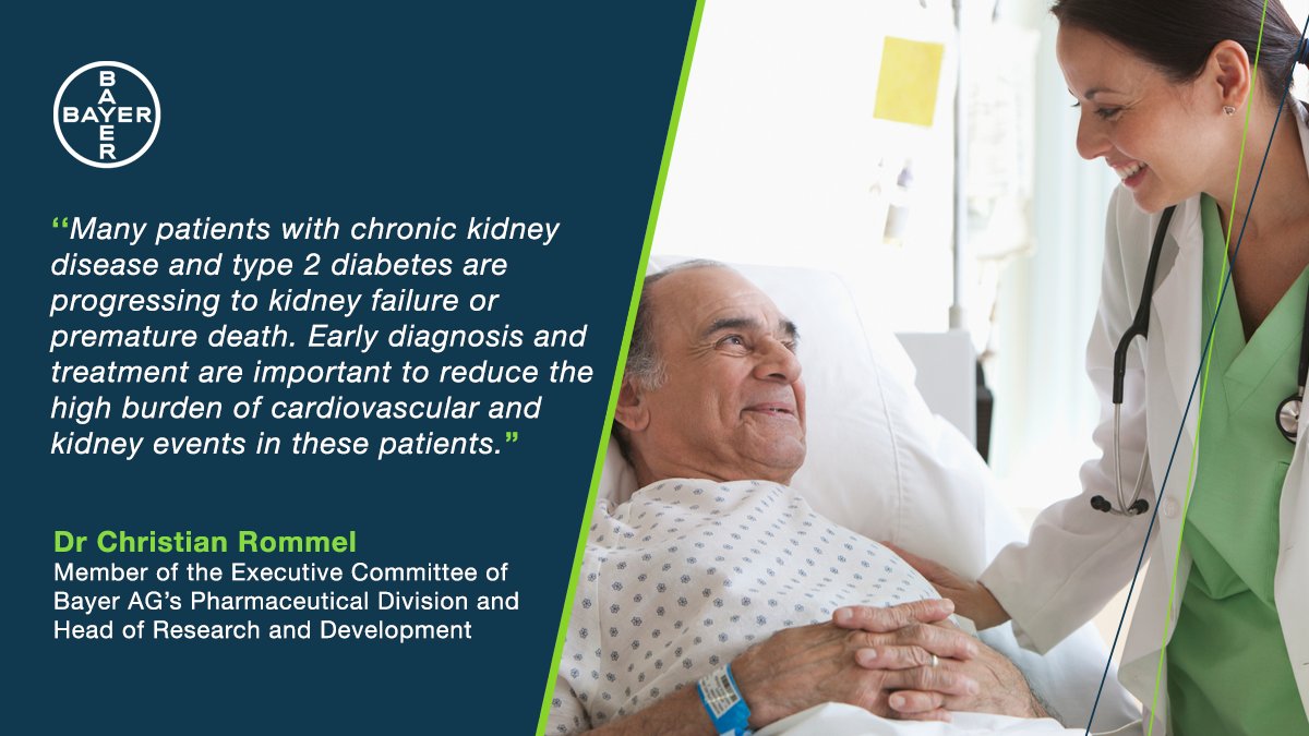 BayerPharma's tweet photo. #NEWS: We are pleased to announce the submission of a regulatory application in the EU for an extension of the indication of a new therapy in #chronickidneydisease associated with #type2diabetes https://t.co/klvyhp6Oir https://t.co/xpLLz2qSD8