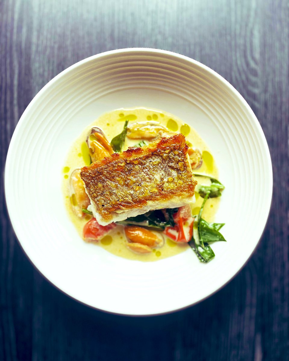 Wild Hake, Cromane Mussels, Wild Garlic &amp; Oven Baked Tomatoes - Bookings For Solas Via Res Diary @TrevisGleason <a href="/LucindasIreland/">LUCINDA O’SULLIVAN</a> <a href="/castlewoodhouse/">Castlewood House</a> @anduineisaclai #solastapasdingle #dingle #solas