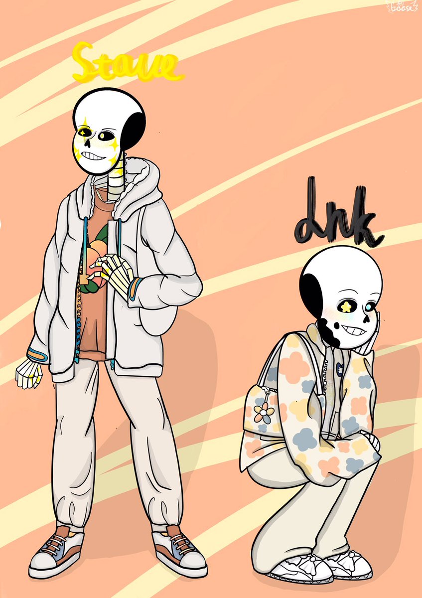 ksenonexe's tweet photo. Stave &amp; Ink Eathestic outfit🎀❤️‍🔥
#undertaleAU #fanart #skeletonart #inksans #stavesans #dipressiveink https://t.co/2wdfyQeCb7
