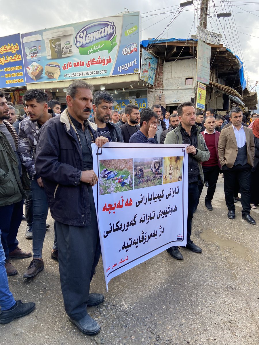 wrodgers2's tweet photo. Protest in the Halabja bazaar on the anniversary of the chemical attack https://t.co/5DVGHa11lk
