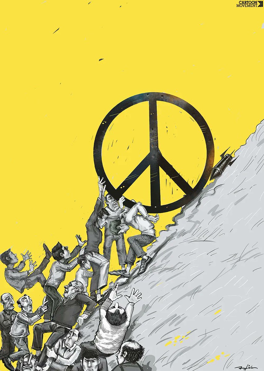 cartoonmovement's tweet photo. Difficult task. Today’s cartoon by @halitaetos. More cartoons: https://t.co/Oj6r8LQzys

#peace #war #peaceprocess #sysiphus #humanity https://t.co/PtkjUzv4xl