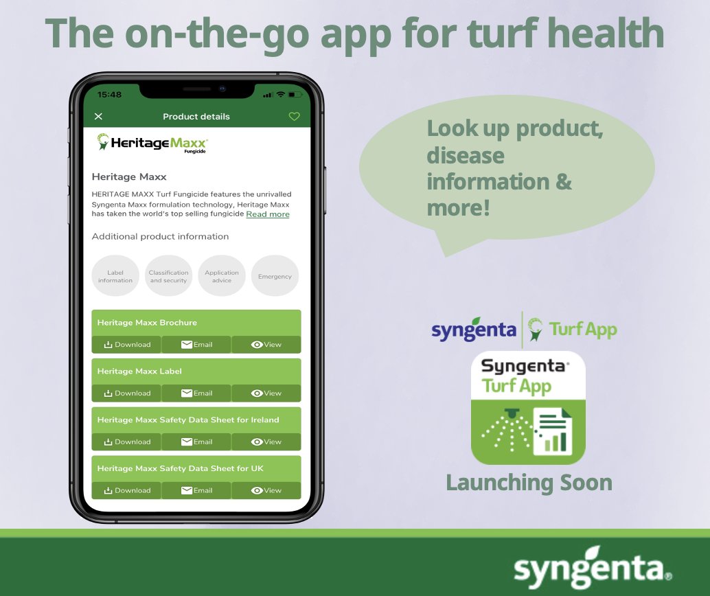 SyngentaTLAsia's tweet photo. Turf health at your fingertips! View product information, look up products by pests or diseases, use calculator applications and more with the Syngenta Turf App. Launching soon, watch this space. https://t.co/JJTqLHQ5HJ