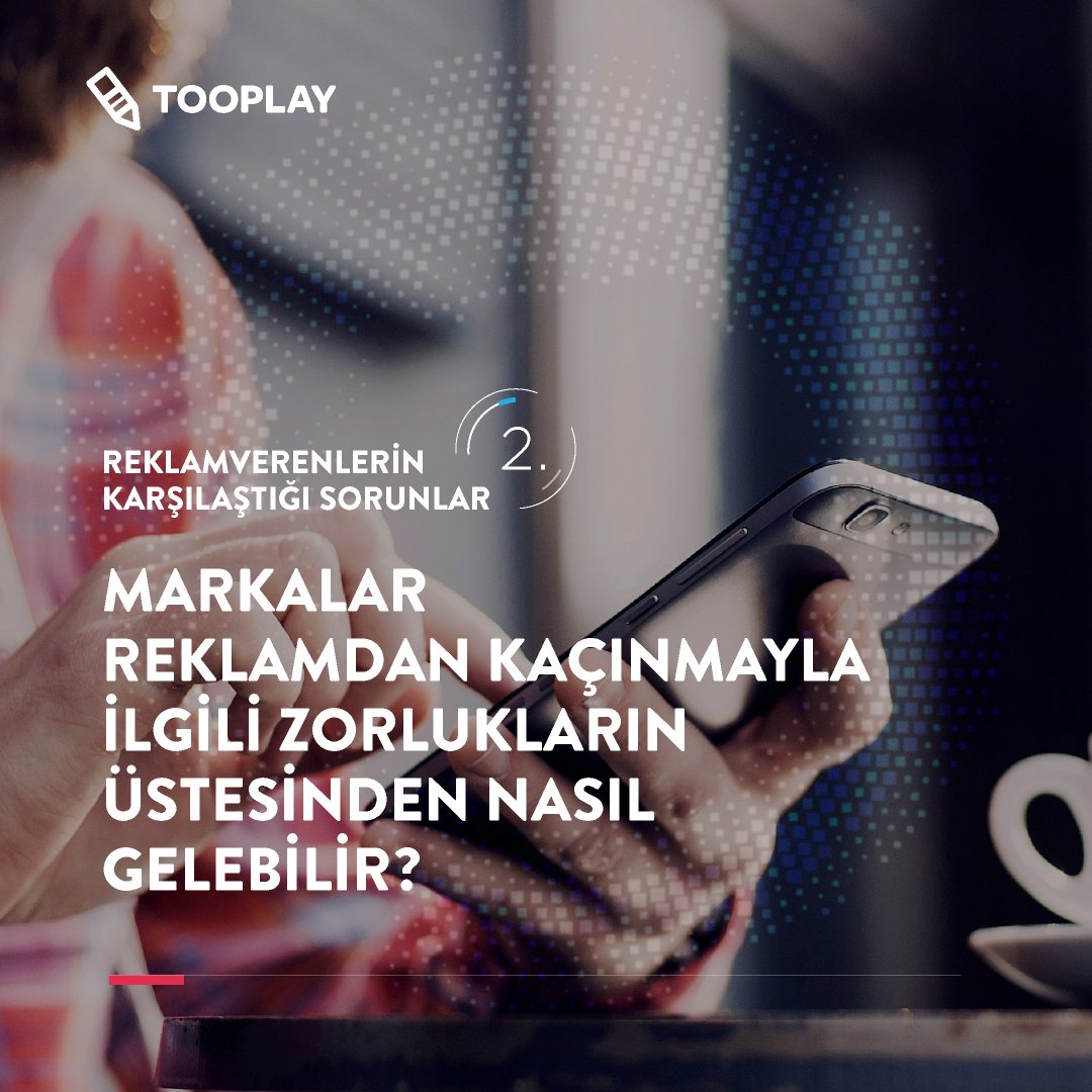 tooplaytr's tweet photo. Markalar reklamdan kaçınmayla ilgili zorlukların üstesinden nasıl gelebilir? Yanıtı TooTrends Mart sayısında! 🔎
Reklamverenlerin karşılaştığı potansiyel sorunlar serimizin devamı için takipte kalın.
#tooplay #tootrends https://t.co/1xwQ6nD5Hj