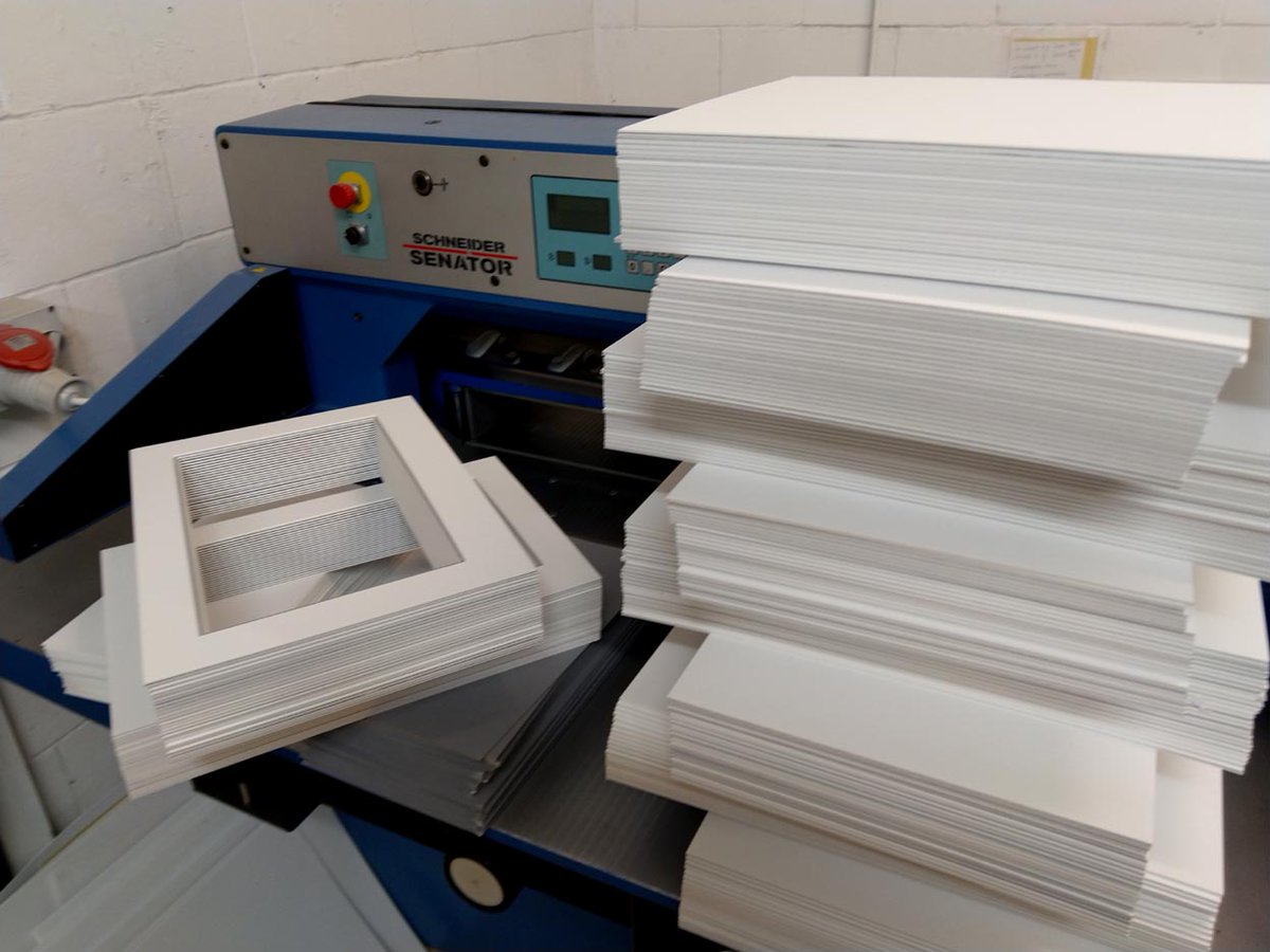 CF_Framing's tweet photo. Here's 300 double #mounts we're cutting for #Jaguar #LandRover which will be fitted with a drawing of their latest car. They will be given out as gifts to potential buyers.

For more information about corporate and commercial services, see the website https://t.co/ZMxwzQ2xw6 https://t.co/BI9DHJZlLI