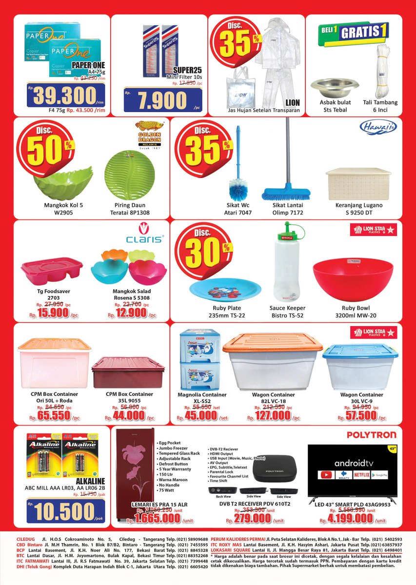 hariharips's tweet image. Promo KJSM Hal 4 - 6 Periode 17 - 20 Maret 2022, Promo berlaku di seluruh cabang kami, selamat berbelanja.
@bekasicyberpark @twitNsave @scanharga
@katalogpromosi @Kataloghargacom @serbapromosi
@TrolleyAdvisor @pestadiskoncom @Giladiskon
@katalogbelanja @harga_promo