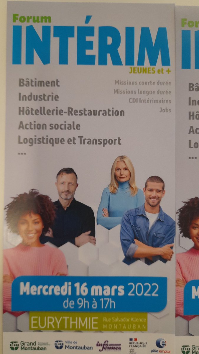 #AvecPoleEmploi c'est parti 9h00 ce matin dans la salle Eurythmie, Ville Montauban avec Grand Montauban 
Présentez vous un emploi à la clé