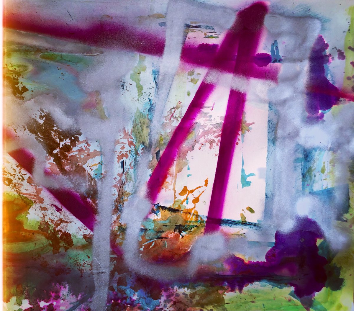 wuweipainter's tweet photo. little abstract … caged by light ?  #painting https://t.co/01IrawT6j4