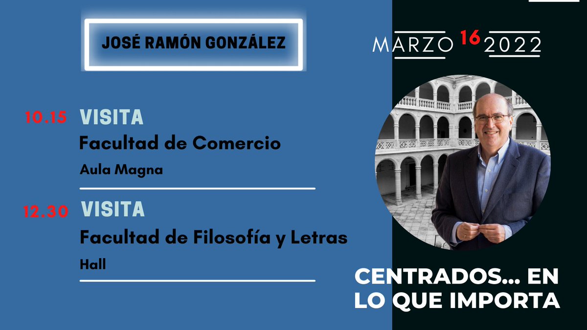Afrontamos el último día de campaña con la misma energía del primer día. Hoy nos espera un encuentro en la Facultad de <a href="/comercio_uva/">Facultad de Comercio y RR.LL.-UVa</a> y cerraremos con una visita muy especial a la Facultad de <a href="/FyL_UVa/">Filosofía y Letras, Universidad de Valladolid</a>. Siempre atento a escuchar vuestras reclamaciones.
#centradosenloqueimporta