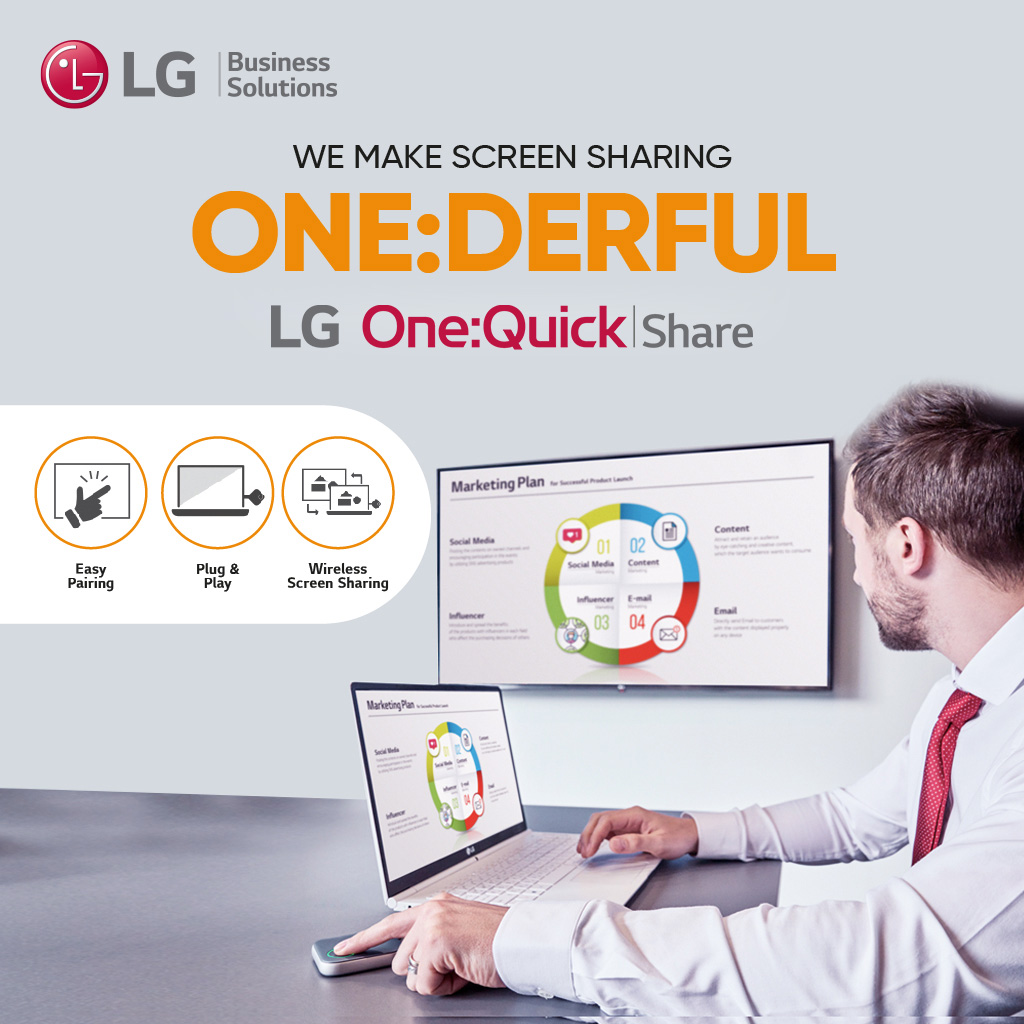 LGIndia's tweet photo. Bid adieu to all your hassles of screen sharing with #LGOneQuickShare. Its #PlugAndPlay technology allows you to share your screen by just connecting it to your computer and pressing a button.
Know More On: https://t.co/Z10lfJlmLK
#LGOneQuickShare https://t.co/fO0QfItBiB