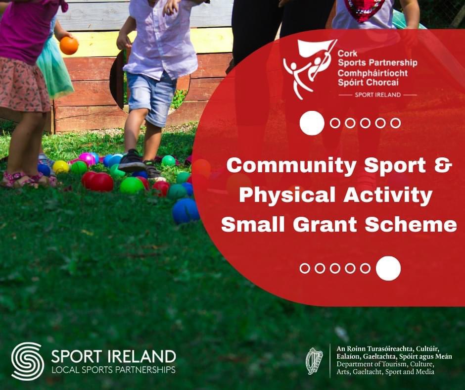 CorkSports's tweet photo. 📢 @CorkSports Community Sport & Physical Activity Small Grant Scheme 2022 📢
ℹ️ Full details & online application form available at https://t.co/lh7Eg09Klz
⏱ Closing Date: 5pm Friday 8th April
#ActiveCork #KeepCorkActive #BeActive #ActiveCorkCity https://t.co/jRLV0IA2Tw