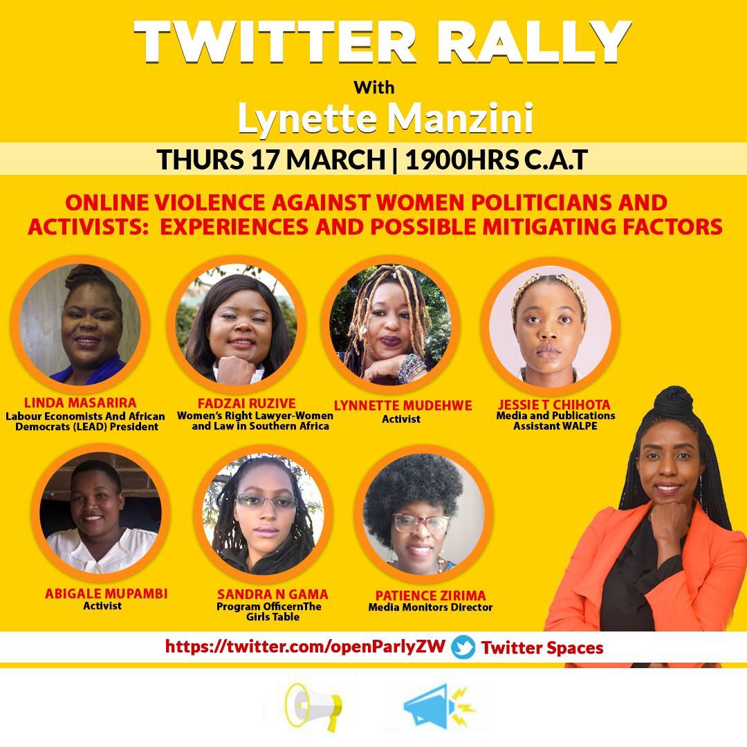monitorszim's tweet photo. Join the conversation tomorrow @1900 hrs as @monitorszim director @pzirima speaks on online violence against women politicians and activists. https://t.co/Oc8NrNz5WQ
