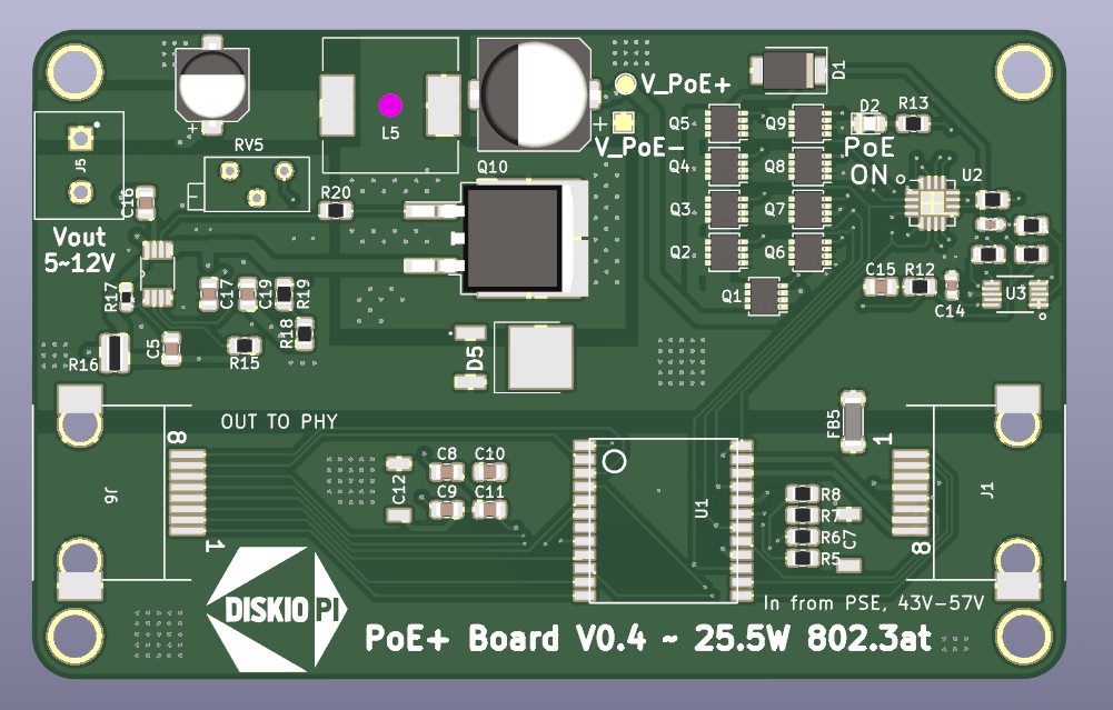 DiskioPi's tweet photo. Carte #PoE+ 25W "universelle", à sortie réglable 5v~12V.

#DIY 
#Ethernet
#camera 
#RaspberryPi 
#module https://t.co/UDc2aGEnpd