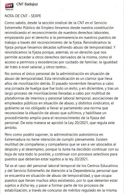 Nuestro apoyo al personal laboral temporal de los Centros Educativos y del Servicio Extremeño de Atención a la Dependencia que hoy se concentrarán en Mérida.
<a href="/APiltex/">ASOC.  PILTEx</a> 
<a href="/apronfis/">apronfis@gmail.com</a> 
<a href="/GFVara/">Guillermo Fdez Vara</a>