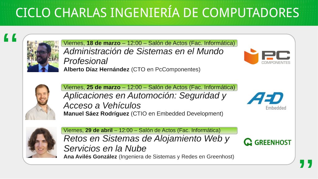 delfi_umu's tweet photo. 👾¡Hola FIUMers!🧑🏽‍💻
Recordad que a lo largo de estas semanas se van a realizar charlas, empezando con Alberto Díaz, CTO en PCcomponentes este VIERNES A 18 A LAS 12:00 en el salón de actos de la facultad.
Gratuito pero con aforo limitado ¡Esperamos veros allí!✨✨✨ https://t.co/a0PZ1i1auE