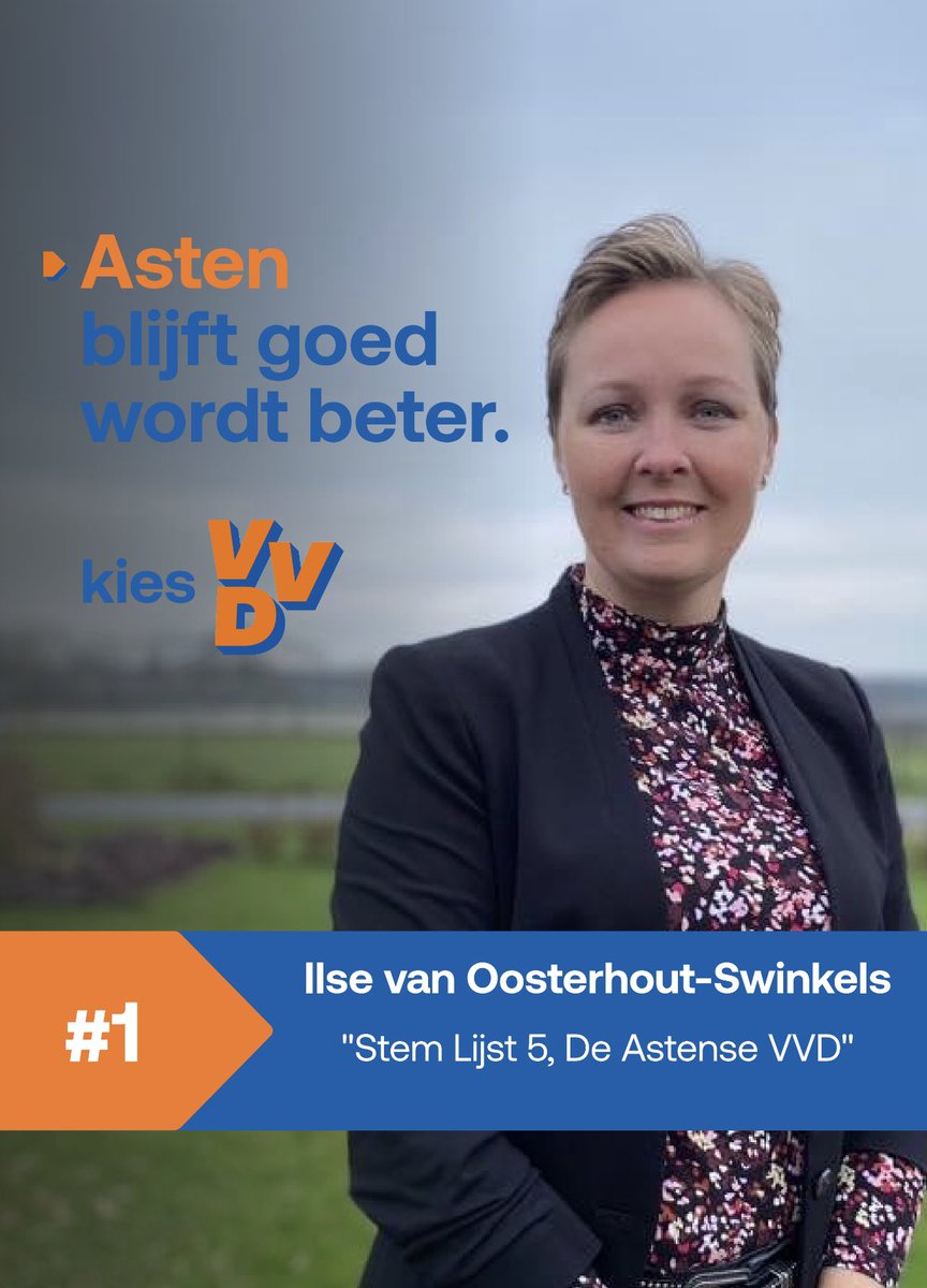 fmgjanssen's tweet photo. Ik heb gestemd op Ilse van Oosterhout-Swinkels onze lijsttrekker van Lijst 5 de Astense VVD. Gaat u ook stemmen? https://t.co/DB7WE4JhFj
