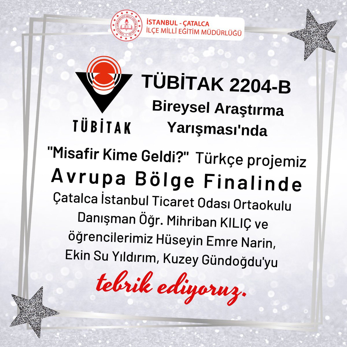 catalca_mem's tweet photo. TÜBİTAK 2204 Ortaokul öğrencileri Araştırma Projeleri Yarışması, İstanbul Avrupa Bölge Sergisi’nde biz de varız 👍 
@tcmeb @istanbulilmem @memleventyazici @TayfunOzyolcu @itoortaokulu https://t.co/pXqcKDn0tm