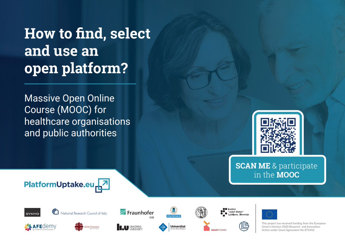 AFEdemy's tweet photo. Become an open platform expert and learn more about how to find, select and use technology in healthcare. You can get your badge at the free online open course here: https://t.co/UkRuI52Ojv
We are also present at the Health Valley Event in Nijmegen.
#MOOC #PlatformUptake.eu https://t.co/0Z046yZ3md