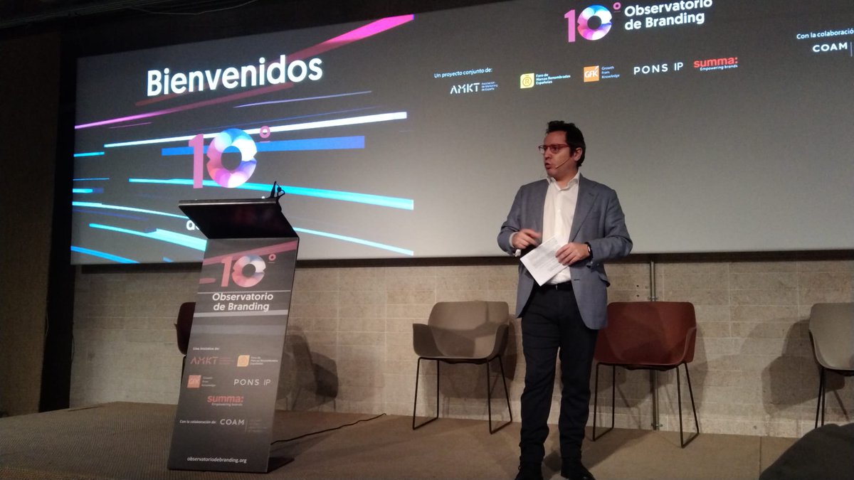 La 10ª edición del Observatorio de Branding es organizada por <a href="/PONS_IP/">PONS IP</a> @asociacionMKT <a href="/BrandsofSpain/">Foro de Marcas Renombradas Españolas</a> <a href="/summabranding/">Summa Branding</a> y <a href="/GfK_Spain/">GfK España | Una empresa NielsenIQ (NIQ)</a> y esta jornada es presentada por el periodista <a href="/sergiomartin/">Sergio Martín</a>. Puedes seguir la transmisión en 👉 bit.ly/OB2022d #OB2022