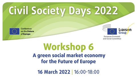 SocialEcoEU's tweet photo. 📢JOIN US today at 4pm🕓
@SocialEcoEU @federalists organise #Workshop6 ➡️ A green #SocialMarketEconomy for the Future of Europe 🇪🇺
📹Follow the live stream here👇
https://t.co/sLJzaf5omq
#EUCivilSocietyDays2022 https://t.co/drf9zLQJ1A