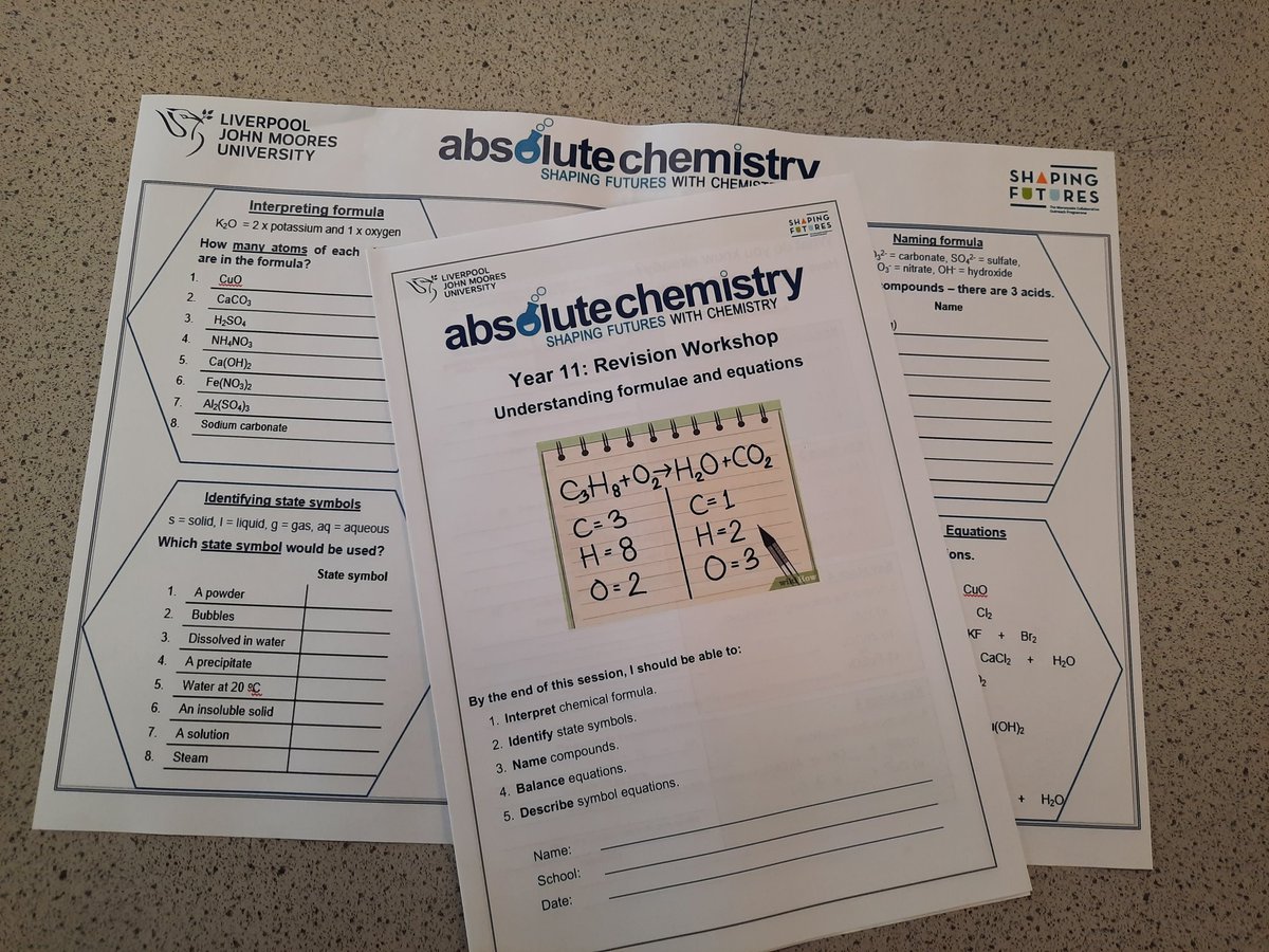 LJMUAbsChem's tweet photo. Here we go ....
.
Revision workshop 2 - understanding formulae and equations with y11 @CoopAcademyBeb
.
@ljmuoutreach @shapingfutures_ #ljmuabschem #outreachworks https://t.co/ytlkmnptSW