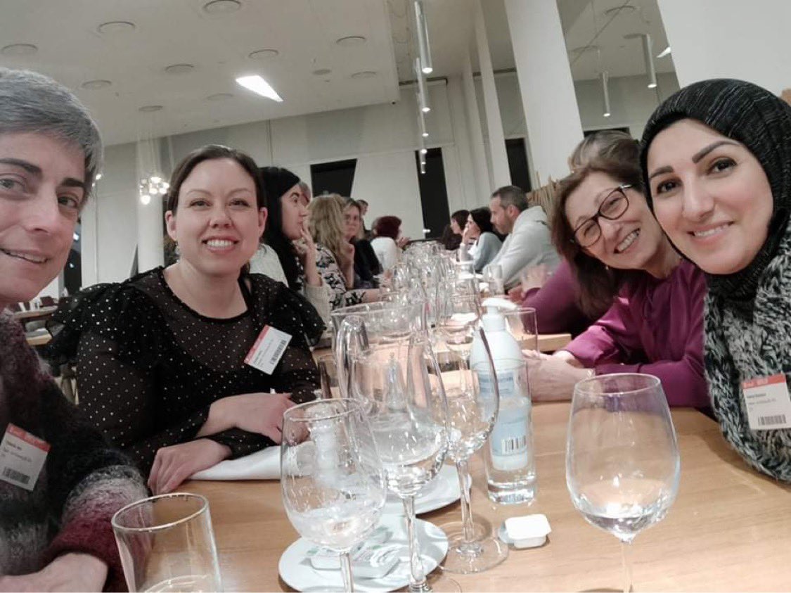 hawraaghandour's tweet photo. eTwinners from Lebanon, Sweden and Spain together in Copenhagen #etwinningplus #etwinning @etwinningplus #eTwhybrid https://t.co/vjd4608SjU