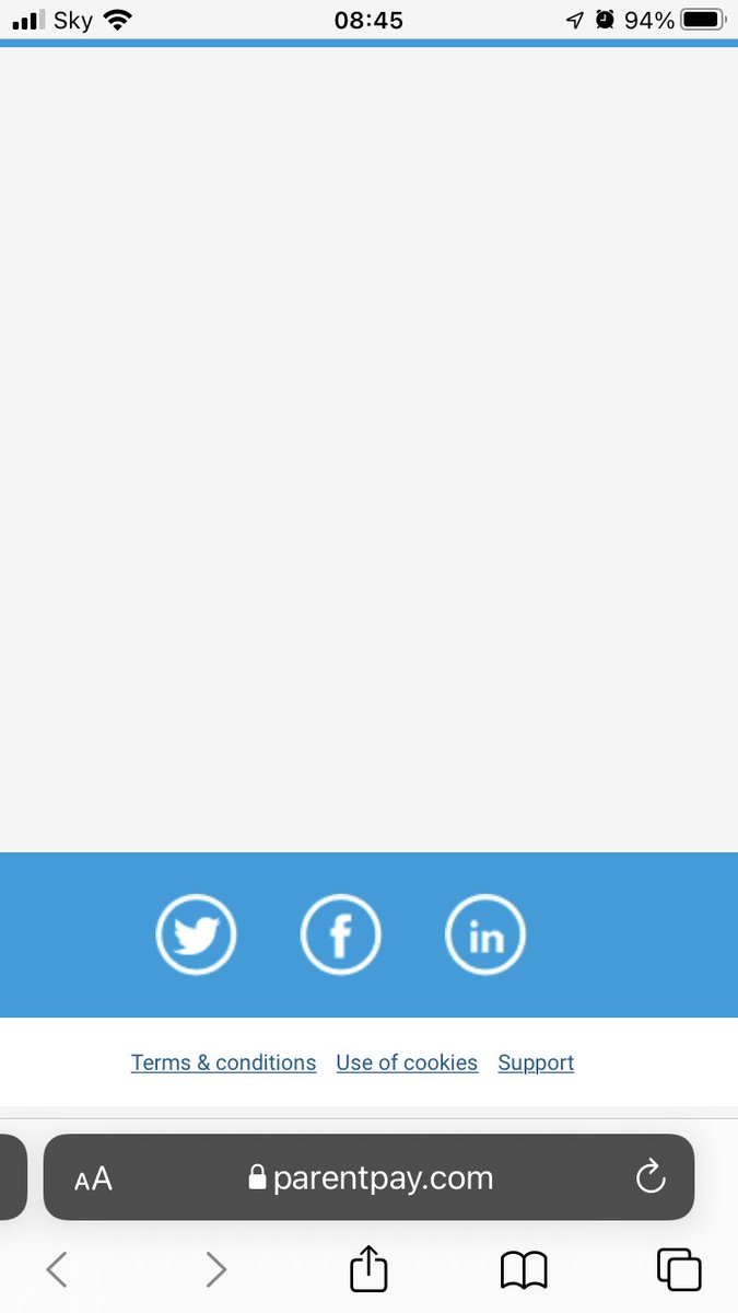 susanringsell's tweet photo. @ParentPay morning … pp app appears not to be working this morning on mobile …nothing coming up, wifi excellent … https://t.co/i1h8hky38P