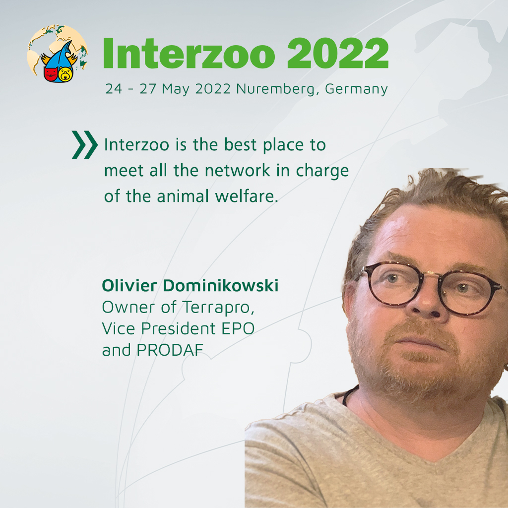 Interzoo_fair's tweet photo. Olivier Dominikowski, Owner of #Terrapro and Vice President #EPO and #PRODAF, will take part in #Interzoo2022. #pets #interzoo #reexperiencelive #nuremberg These are the reasons why: https://t.co/wR1ks8uYKv