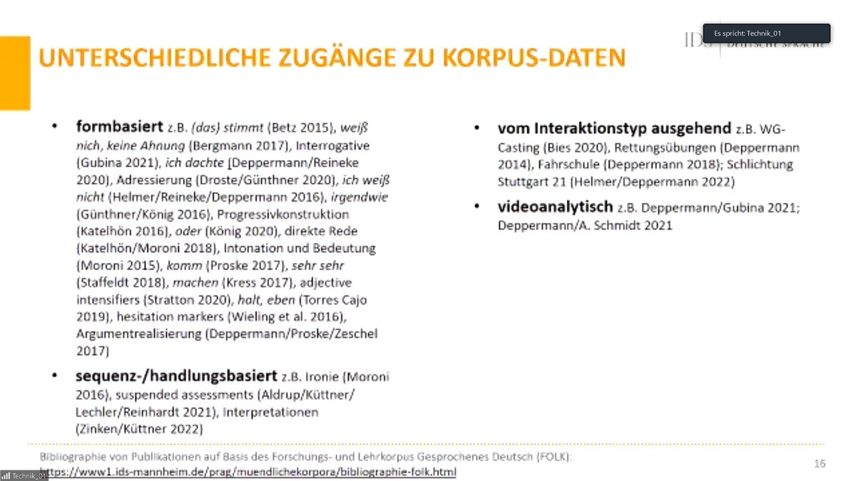 IDS_Mannheim's tweet photo. Silke Reineke, Arnulf Deppermann &amp; Thomas Schmidt (IDS &amp; @UniBasel) zeigen unterschiedliche Zugänge zu Korpus-Daten im „Forschungs- und Lehrkorpus Gesprochenes Deutsch“ #FOLK. #IDSJT22 #Konversationsanalyse #Soziolinguistik #InteraktionaleLinguistik https://t.co/VX5wshJLHq