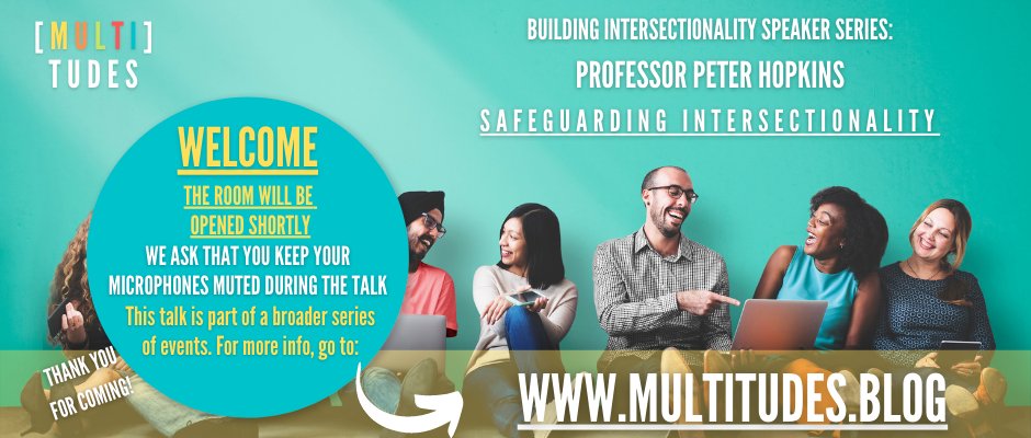A reminder of today's talk by  Professor Peter Hopkins on the depoliticizations and misrepresentations of intersectionality. Join us later today on Zoom! All are welcome. Details below:

Time: 4-5 pm
Zoom: newcastleuniversity.zoom.us/j/82613697125 
Sign Up: forms.ncl.ac.uk/view.php?id=13…