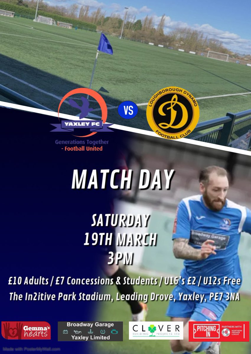 yaxleyfc's tweet photo. π΅π Up Next π π΅
Weβre back at In2itive Park this weekend as we host @lborodynamofc in @NorthernPremLge action. This is the first of 4 home league games remaining so please come along and support the lads. #cuckoos https://t.co/tgxPYzYk7o