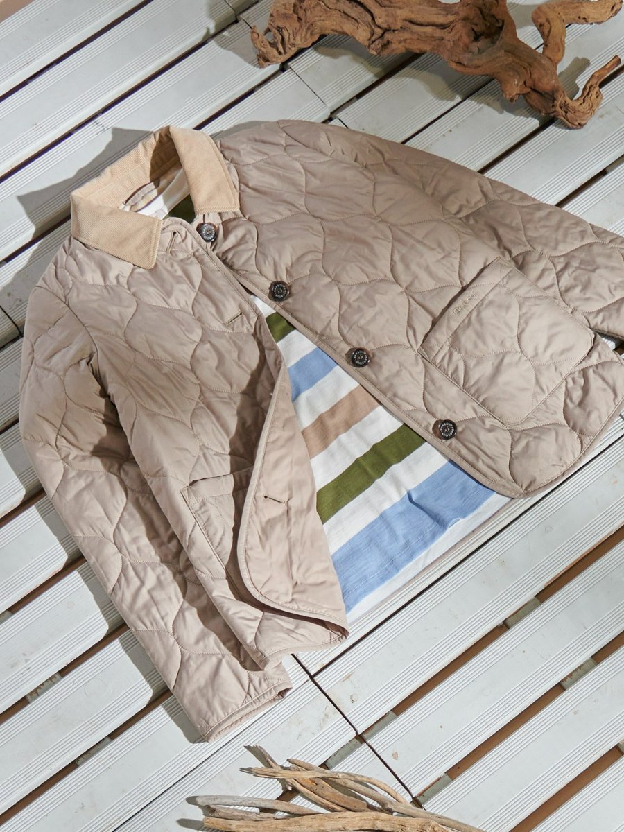 Barbour's tweet photo. Designed for those who love the British coastline with a sophisticated, stylish twist. Discover #BarbourExplorer, curated by writer and broadcaster Marina Fogle here: https://t.co/JU5xjD3Z6r https://t.co/EBMra1xJSc