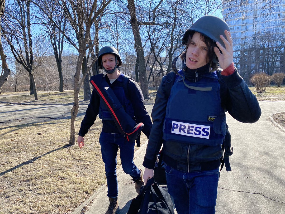 guillaume_ptak's tweet photo. After what feels like a lifetime, now back in #Kyiv, #Ukraine, with talented video journo @lucortl and photographer @AlexisHublot. We’re available for assignments and can do radio, TV, written pieces in French and English. I speak RU, understand UA. #UkraineInvasion #UkraineWar https://t.co/Mr4aGgUi1m