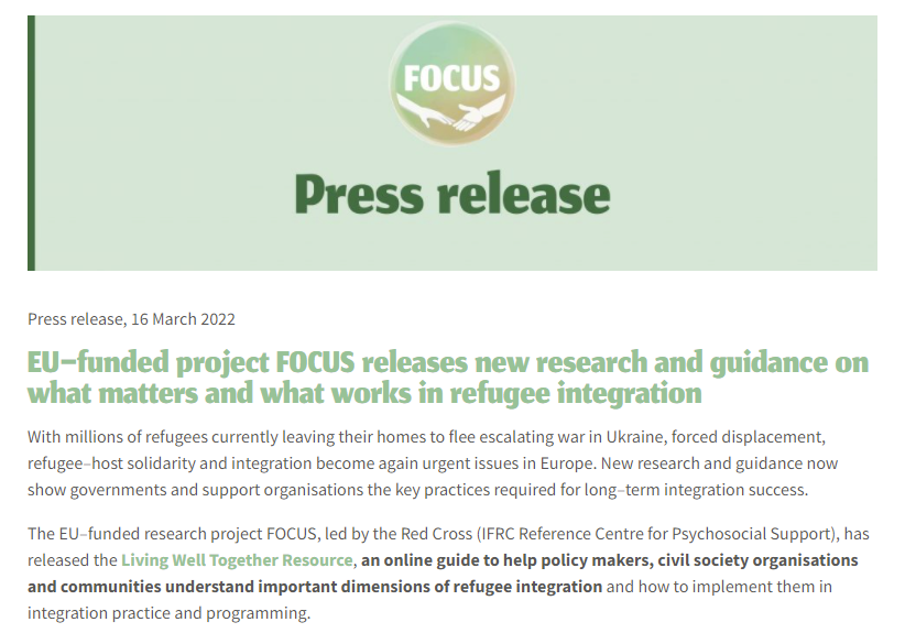 PNO_Inno_DE's tweet photo. ๐ The EU-funded @FOCUS_Refugees project has released guidlines on what matters & what works in #RefugeeIngetration! See today's #pressrelease for more information.
#DynamicIntegration #MentalHealth #LivingWellTogether @CORDIS_EU @Refugees
https://t.co/lR9Q0cFOas https://t.co/QNivrKvypE