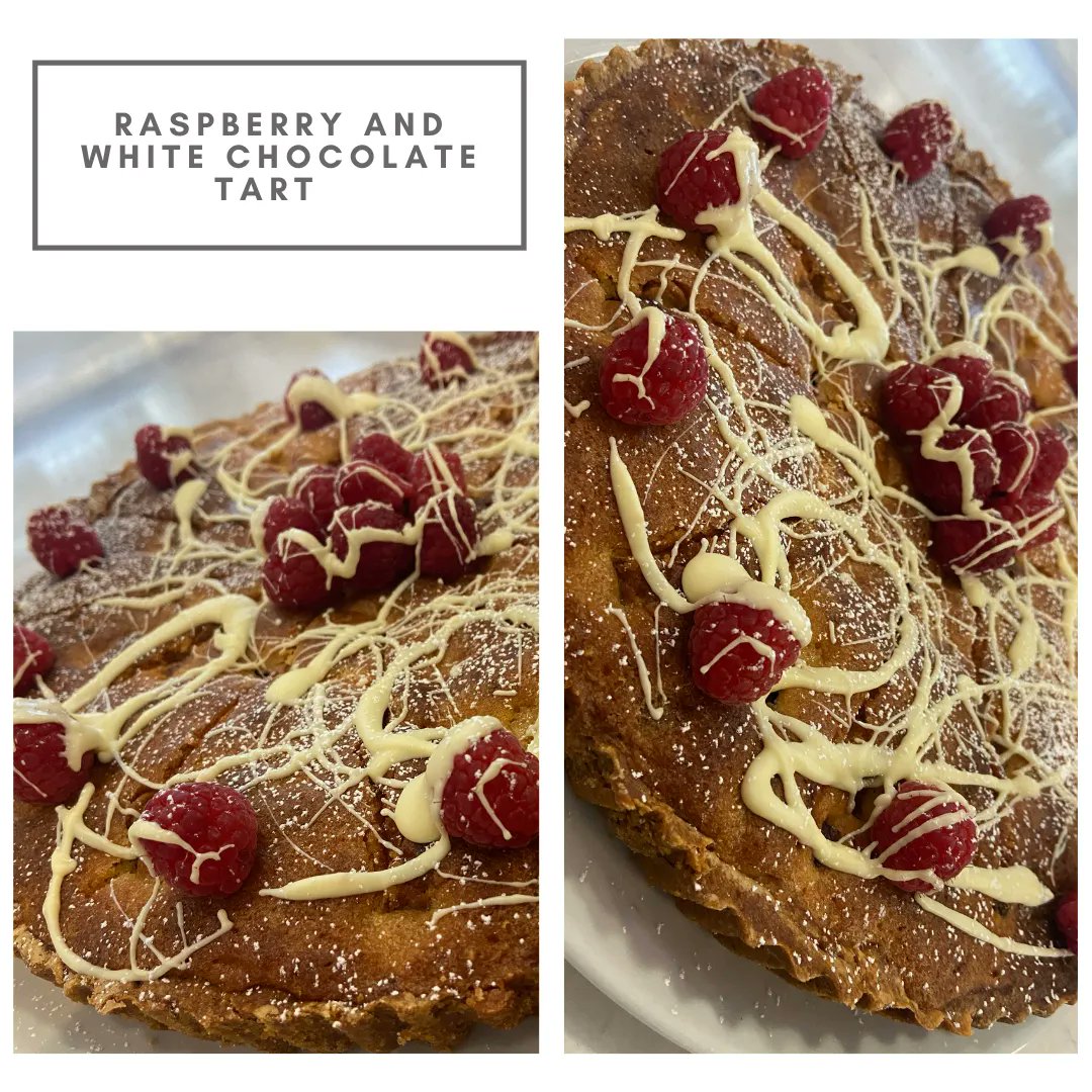 Raspberry &amp; white chocolate Tart!

8.30-5pm
Remember we are closed Thursday 17th march &amp; Friday the 18th
Re-opening Saturday the 19th March

#Foodie #Nenagh #Tart #Desserts #NenaghEats #WhiteChocolate