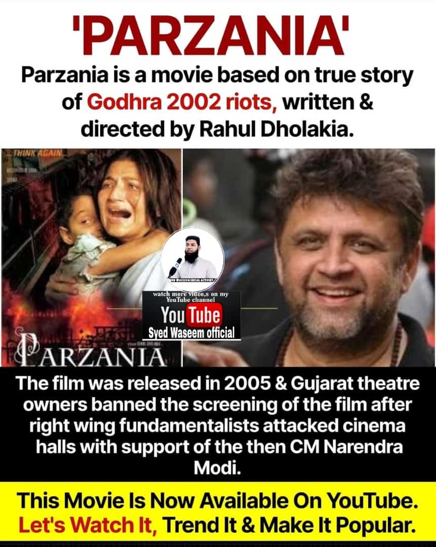 SyedWaseemOffi1's tweet photo. #GujaratFiles #Gujarat #Gujarat2002 #BoycottKashmirFiles 

Most Wach Everyone Parzania Is A Movie Based On True Story Of Godhra 2002 Riots.. 
Please Open Link Watch Full Movie 
👇🏻👇🏻👇🏻
https://t.co/1QzRzOIFxU https://t.co/saUFBVJQV3