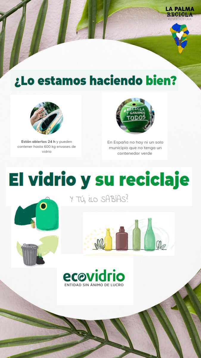 canariasrecicla's tweet photo. ¿Sabías que más de 7 de cada 10 envases de vidrio se reciclan en España?
Si quieres curiosear más acerca del iglú verde, #LaPalmaRecicla #SEQUEDAENCASA te invita a consultar la web de @ecovidrio   
 https://t.co/zhBbpfX2dU 

+ Info: https://t.co/gVXXCSp6Fk https://t.co/N8Qv1Tw9QF