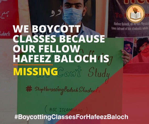 MahrangBaloch_'s tweet photo. Baloch students are victim of forced abduction. After 16 days of sit-in protest, threatening and violence by police, students have announced to boycott the classes. Support the movement against enforced disappearances of Baloch students.
#ReleaseHafeezBaloch https://t.co/in0ZAghQrR